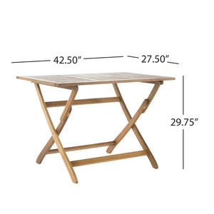 Blissique - Outdoor Foldable Wood Dining Table With Slat Design - Best Buy Furniture