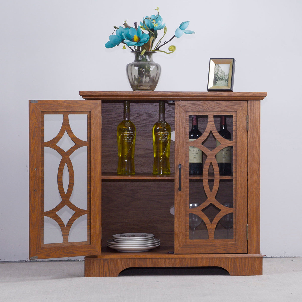 Spacious Sideboard With Adjustable Shelf Storage - Dark Oak