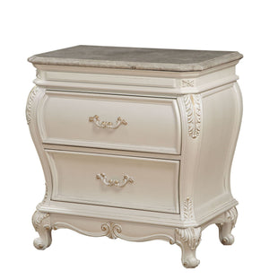 Chantelle - Nightstand With Granite Top - White - Best Buy Furniture