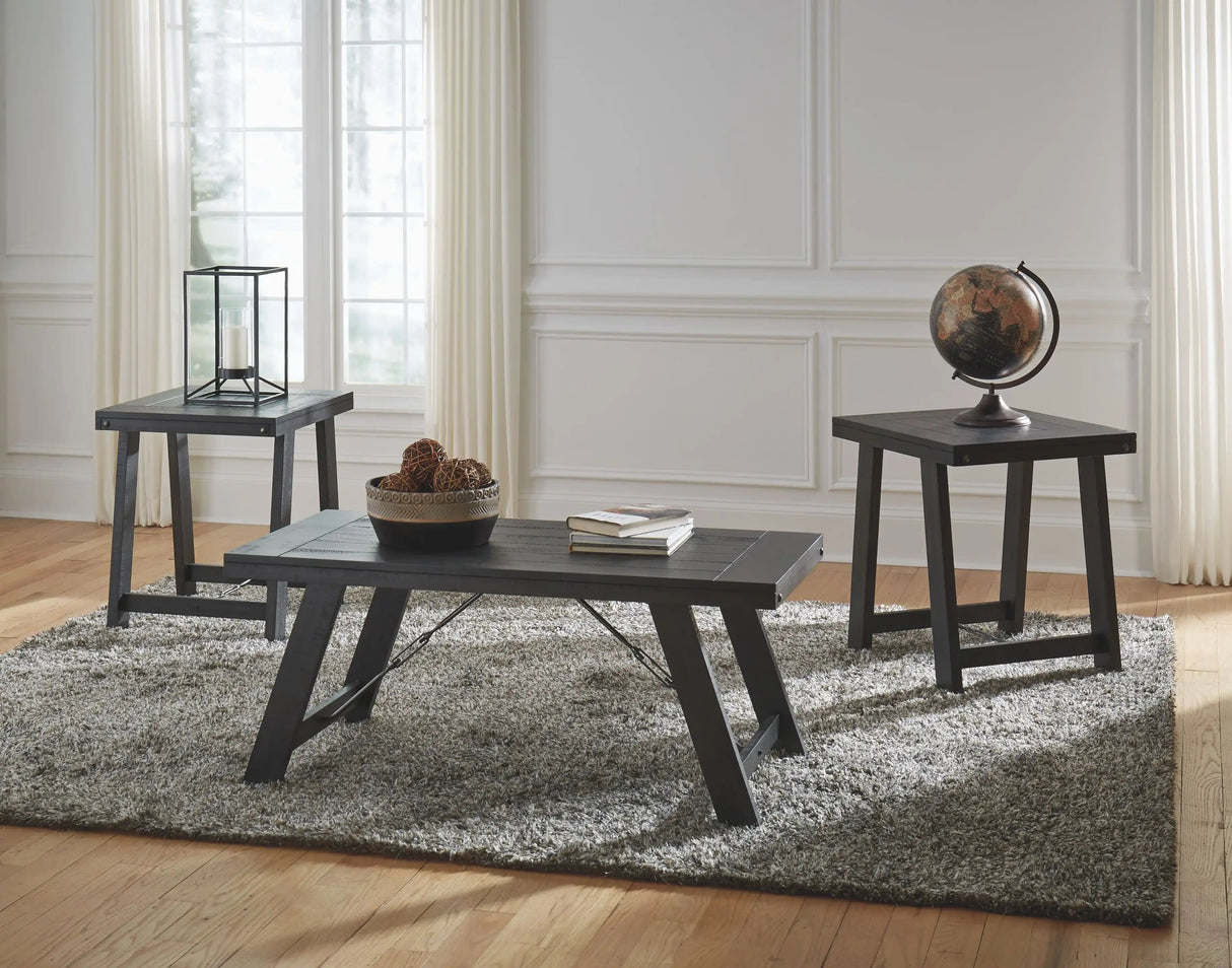Noorbrook - Occasional Table Set (Set of 3) - Black / Pewter - Best Buy Furniture