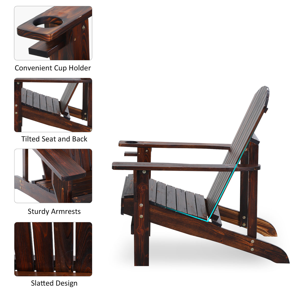 Outsunny Wooden Adirondack Chair