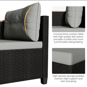 L-Shaped Patio Set With Cushions And Storage Table