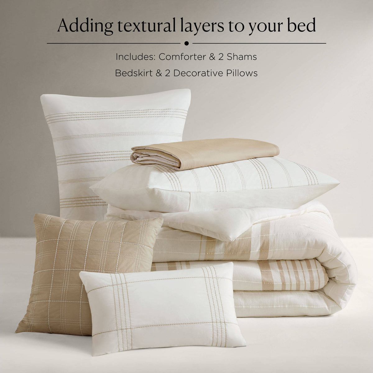 Cal King Cotton Jacquard Oversized Comforter Set with Decorative Pillows - White