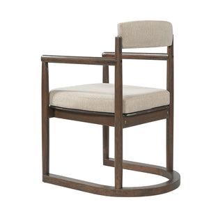 2 Pack Rubberwood Dining Arm Chairs