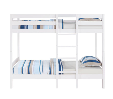 Esin - Twin Twin Bunk Bed - White - Best Buy Furniture