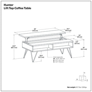 Hunter - Handcrafted Lift Top Coffee Table