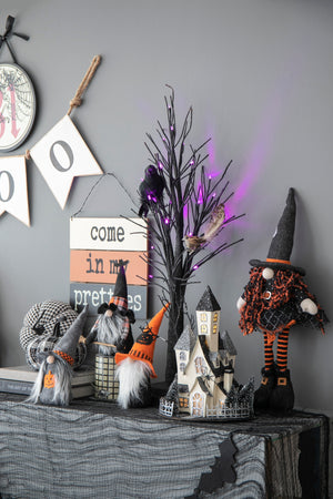 Set of 2, 10.6"H Halloween Gnome Decor