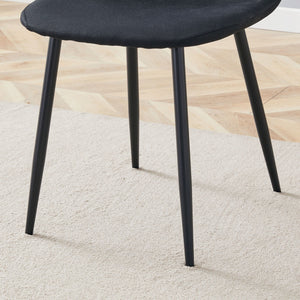 Modern Medieval Style Cushioned Side Chairs Set With Metal Legs For Kitchens