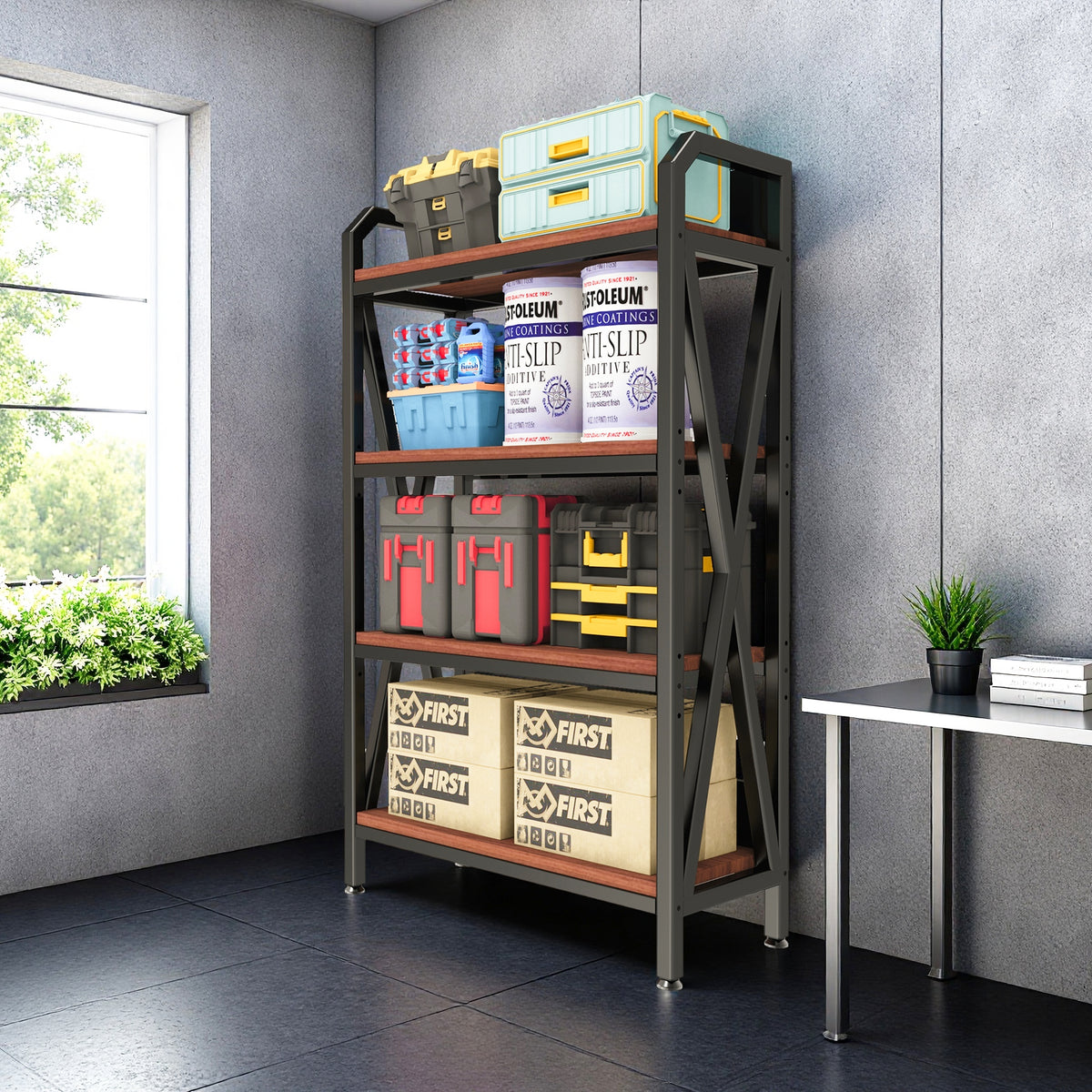 56.30'' Bakers Rack with 4-Level Storage Shelves