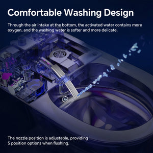Elongated Smart Toilet with Bidet and Heated Seat