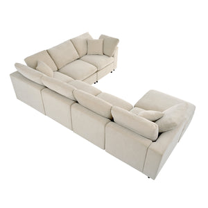 U_Style 120.8" Extra Large 7-Seater Modular Sectional Sofa