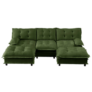 107" U Shaped Modern Sofa Modular Sectional Cloud Couch with Ottomans