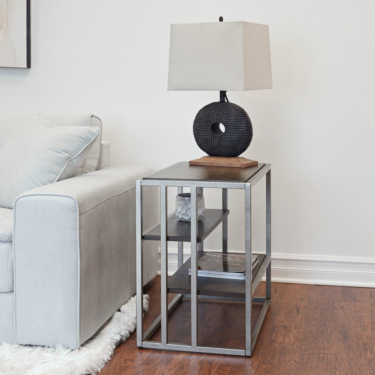 Padena 3-Piece Metal Frame Wood Living Room Coffee Table Set