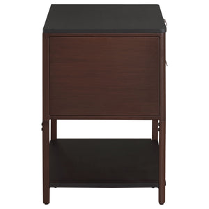 Tova - 2 Drawer Side Table With Shelf - Dark Brown