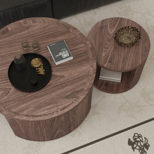 Round Nesting Coffee Table Set of 2