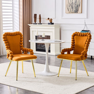 Puffy Bubble, Ball Chain Chair With Armrests For Dining Room (Set of 2)