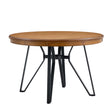 Mid Century Modern Round Dining Table With Metal Legs And Open Shelf - Best Buy Furniture