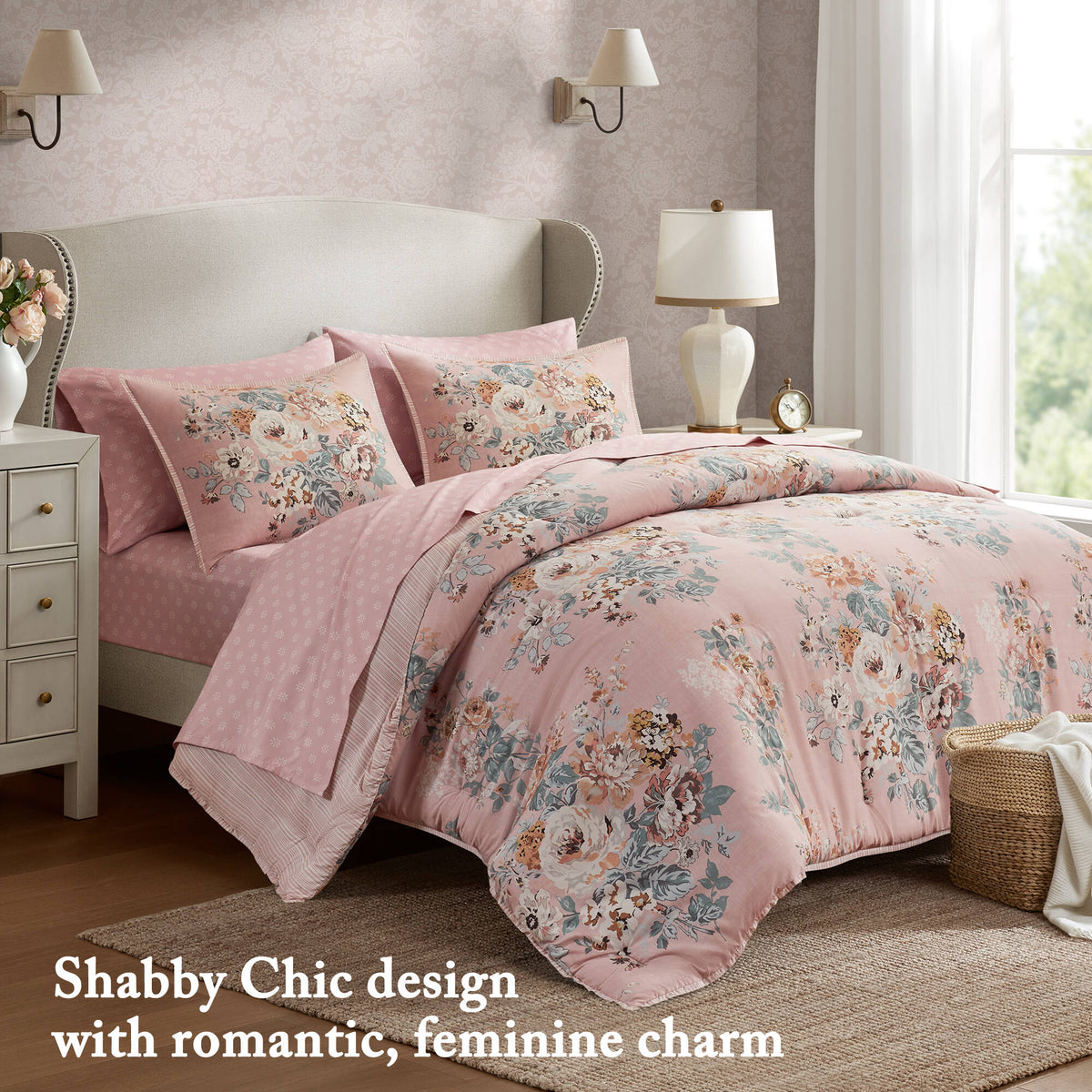 7-Piece Full Vin-Inspired Floral Print Bedding Collection