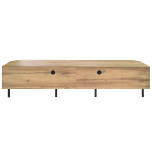 70" TV Stand With Doors, Construction For TVs Up To 80" - Natural Wood