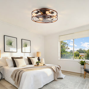 20'' Mounting Type Caged Ceiling Fan with Lights and Remote Control