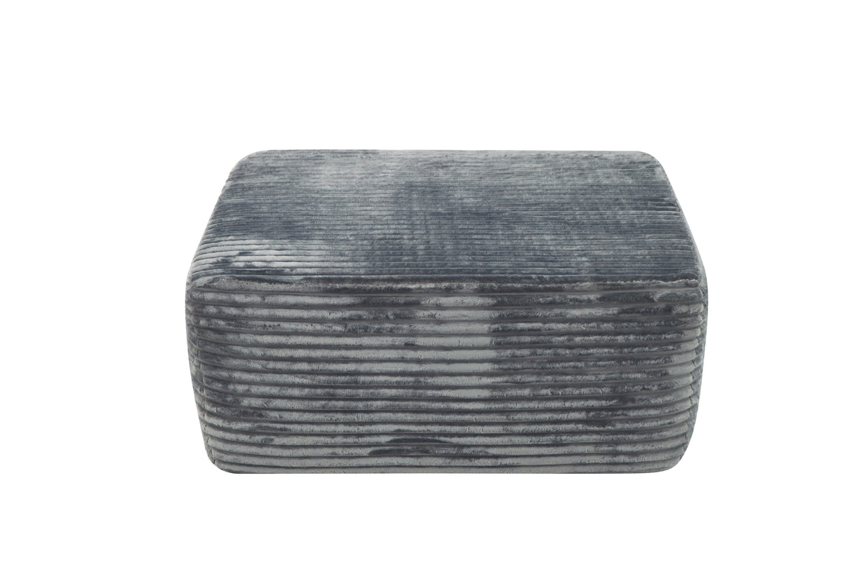 Grey Plush Ottoman