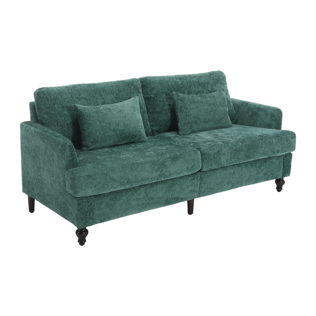 Mid Century Modern Fabric Loveseat Sofa, 2 Seat Upholstered Couch