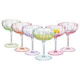Flower Coupe Cocktail Glasses | Set of 4 | Bright Colors
