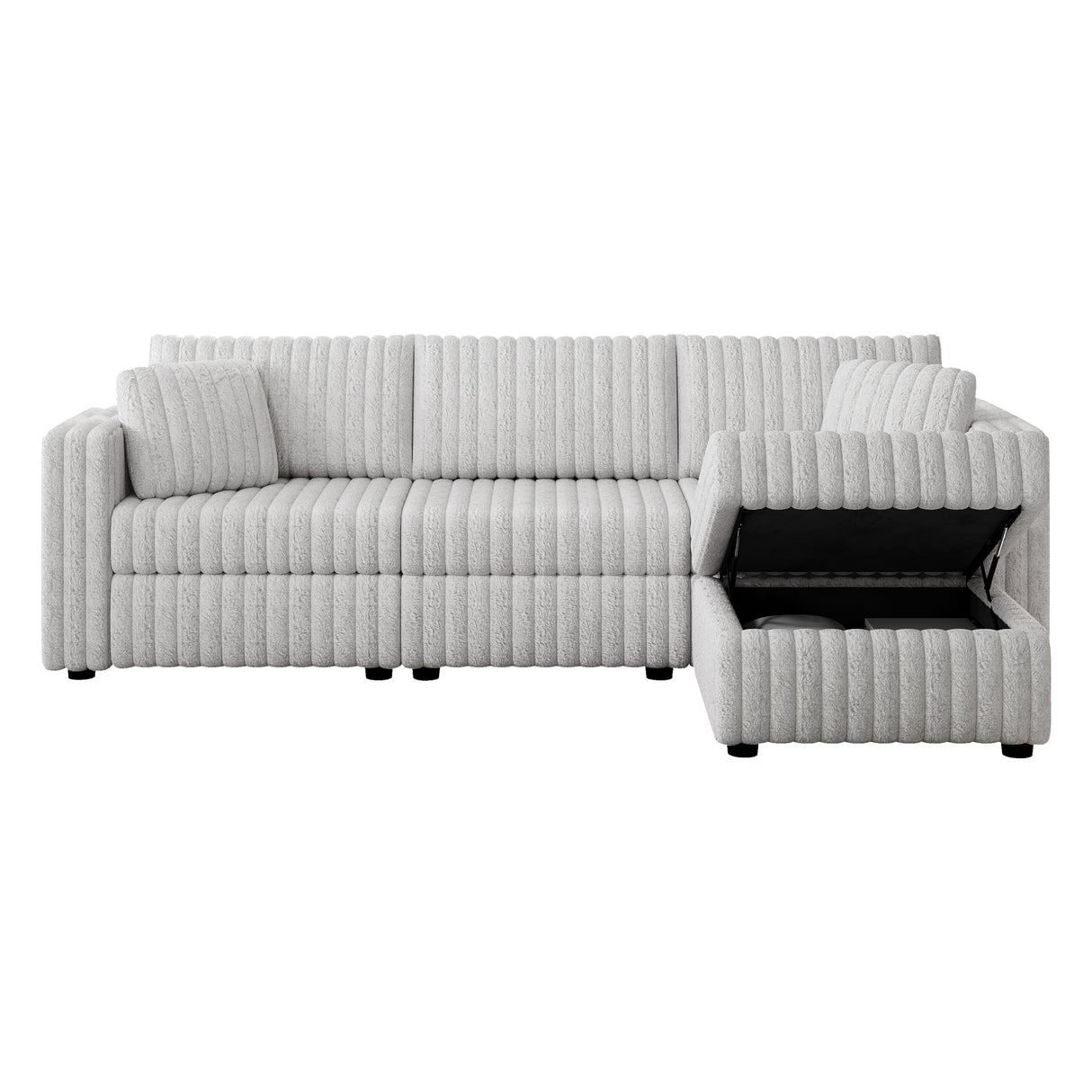 106.3" Soft 3-Person Sofa with Ottoman
