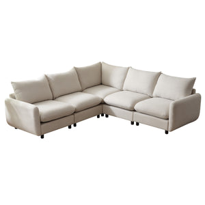 99 in. Oversize 5-Piece L Shaped Modular Sectional Sofa