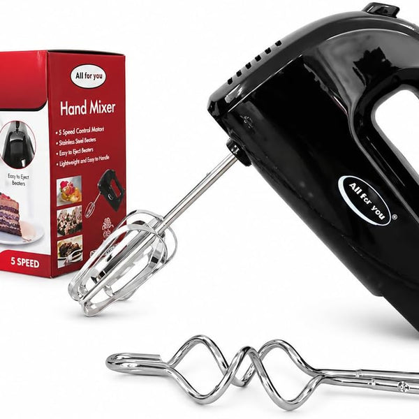 250-Watt 5-Speed Electric Hand Mixer with Whisk Attachment & Traditional Beaters
