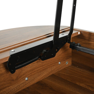 Lift Top Coffee Table With Hidden Compartment, Modern Oval Lift Tabletop For Home Living Room