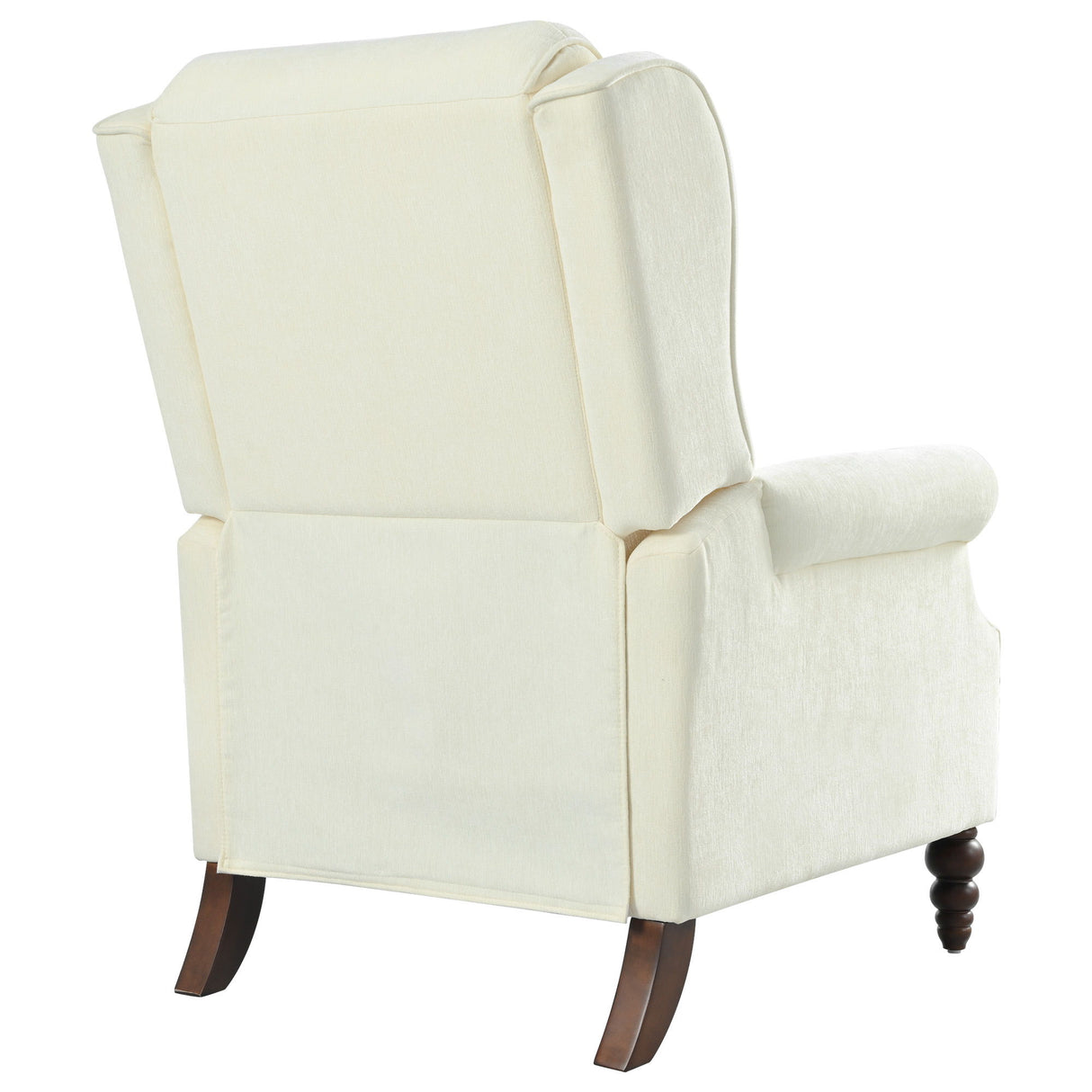 Push Back Recliner Chair Upholstered Recliner Armchair With Classic Wing Back And Solid Gourd-Shaped Legs