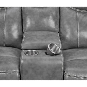 Carmen - Cool Motion Loveseat With Storage, With Reclining Function And Built In Storage - Gray