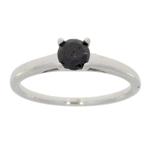 .50ct Black Diamond Eng Only Sterling Silver