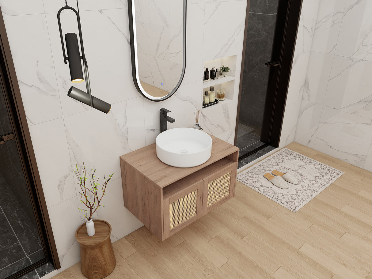 30" Bathroom Vanity with Ceramic Art Sink