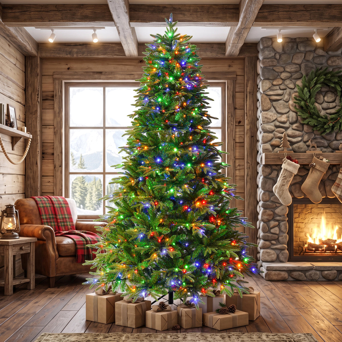 7.5FT Premium Life-Like Full Flocked Christmas Tree