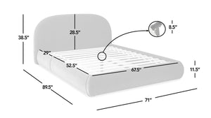 Archie Puffy Grounded - Upholstered Platform Bed