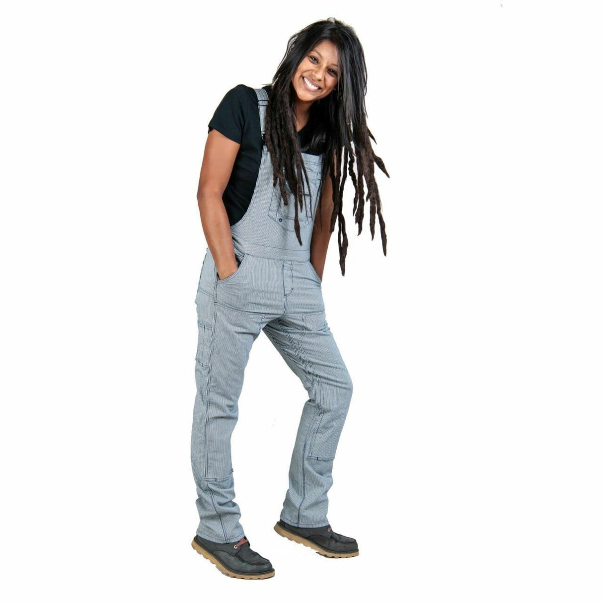 Women's Freshley Overalls - Indigo Stripe