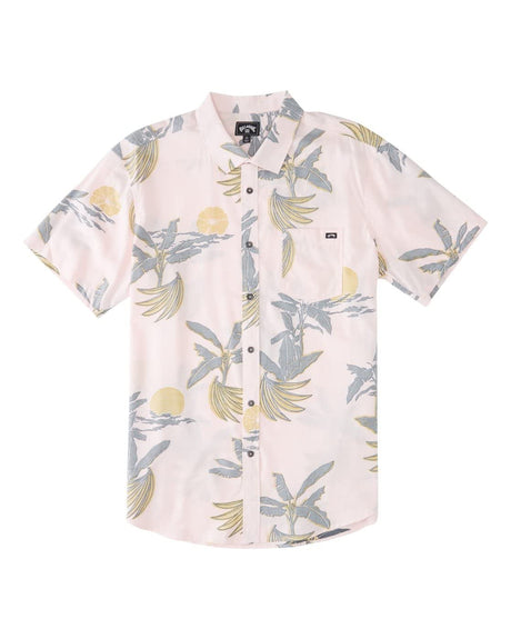 Billabong Men's Classic Sundays Short Sleeve Shirt - Pink