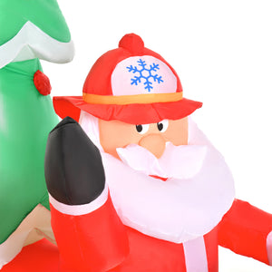 Inflatable Santa Truck with Lit Christmas Tree