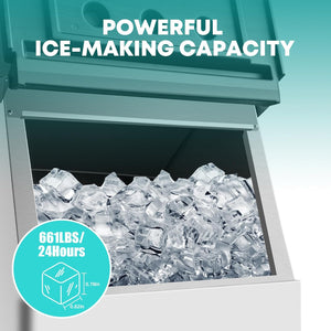 Commercial Ice Maker Machine, 661lbs/24h with Storage Bin