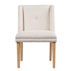 Light Luxury Rivet Upholstered Dining Chair Set of 2