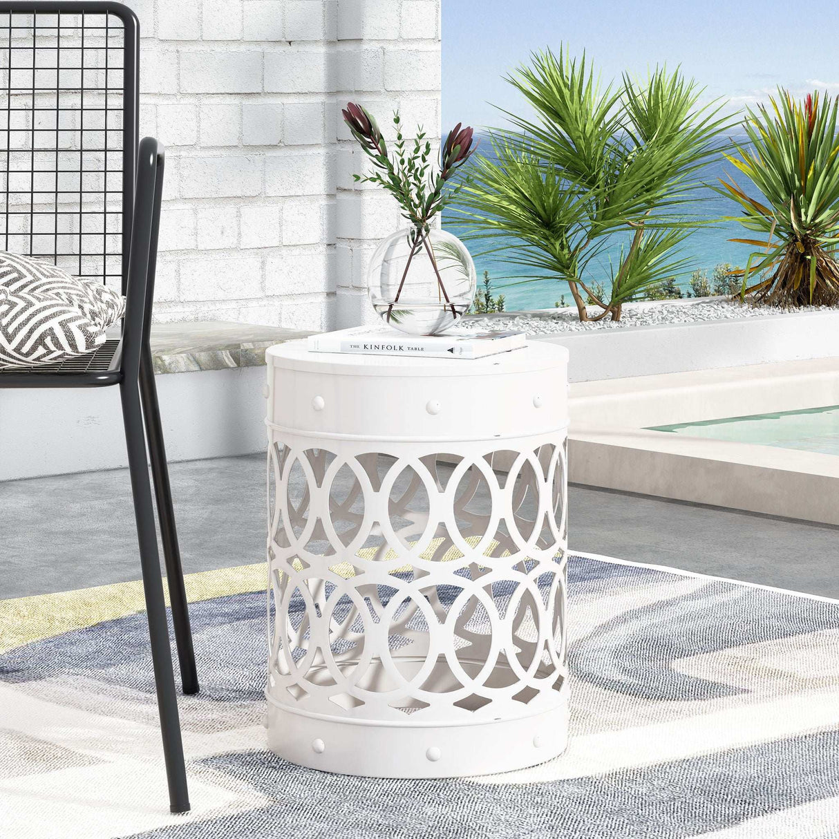 Outdoor Metal Large End Table, Modern Design - Best Buy Furniture