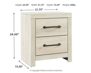 Cambeck - Two Drawer Night Stand - Whitewash - Best Buy Furniture