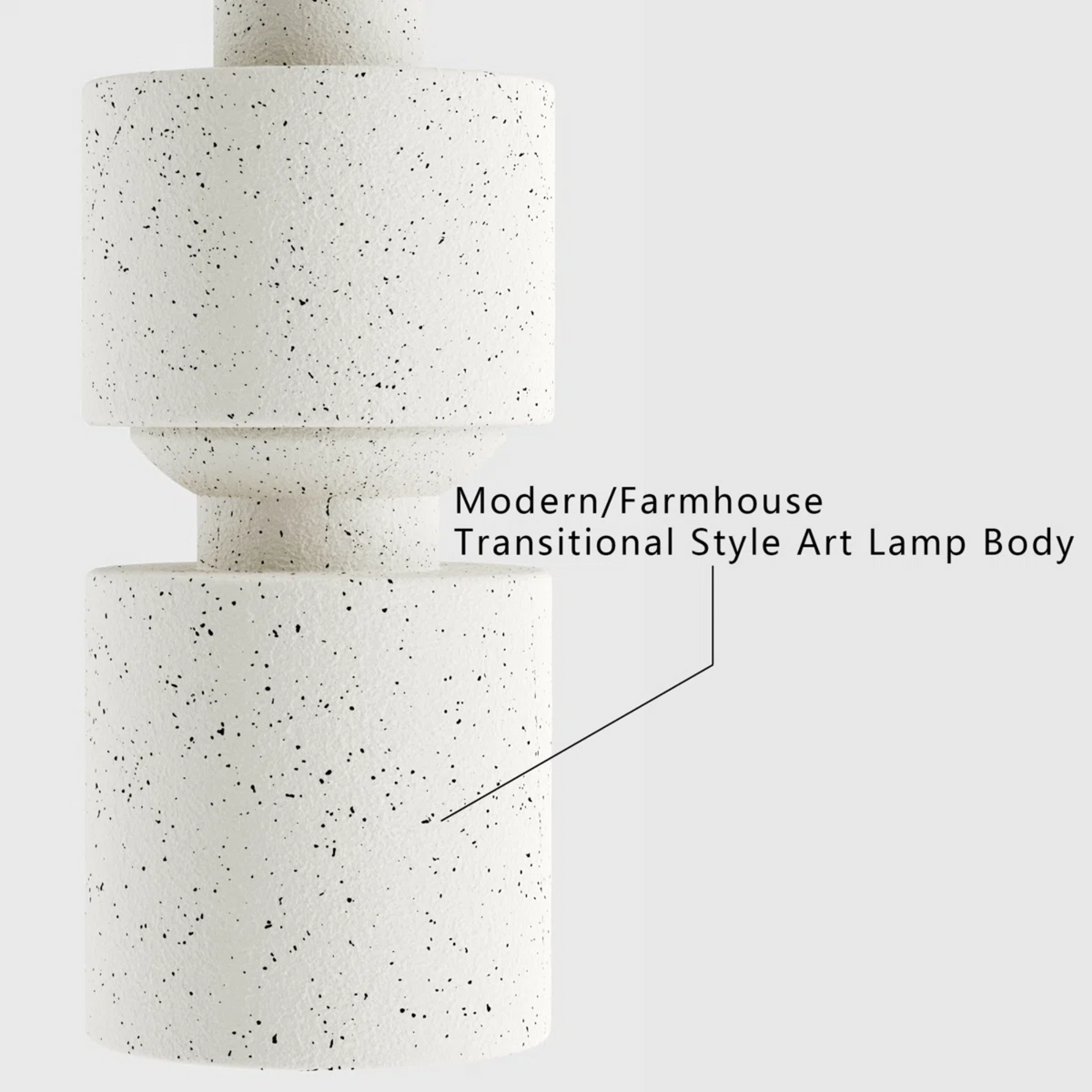 24.5-Inch Modern Farmhouse Table Lamp, Beige Resin
