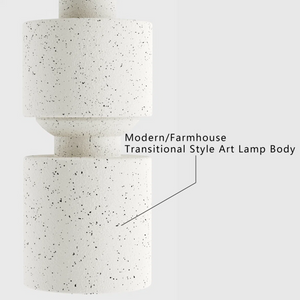 24.5-Inch Modern Farmhouse Table Lamp, Beige Resin