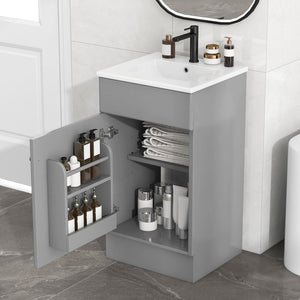 Bathroom Vanity With Sink, Cabinet With Adjustable Shelf - Best Buy Furniture