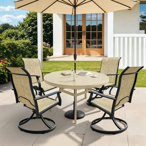 Outdoor Patio Furniture Set for 4 with Swivel Chairs