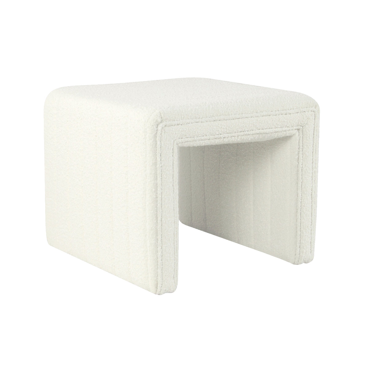 Ada Footstool Ottoman, Channel Tufted