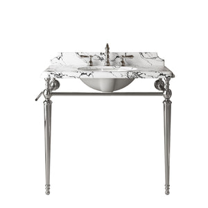 VICI 36" Bathroom Console Sink, Undermount Ceramic Vanity Basin